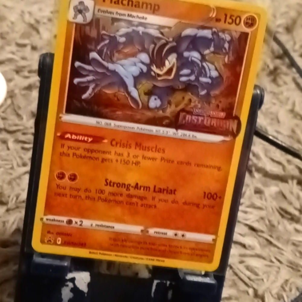 Blackstar promo lost origin pre-release Machamp Pokemon card stamped